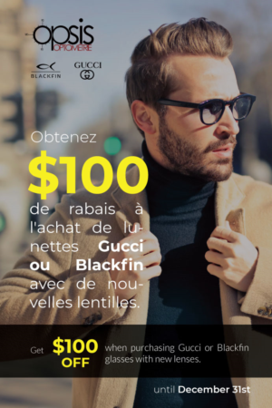 Vente d'automne - Fall sale - 100$ Off GUCCI and BLACKFIN eyewear | Grafik-Design von Miketerashi