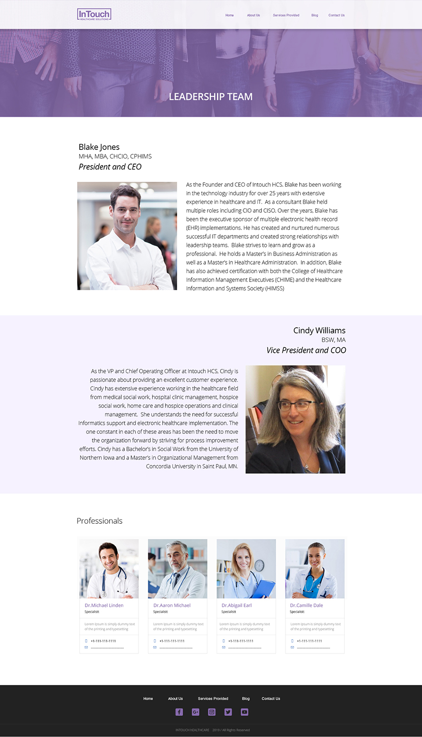 Web Design par Limecom pour InTouch Healthcare Solutions | Design #20147103