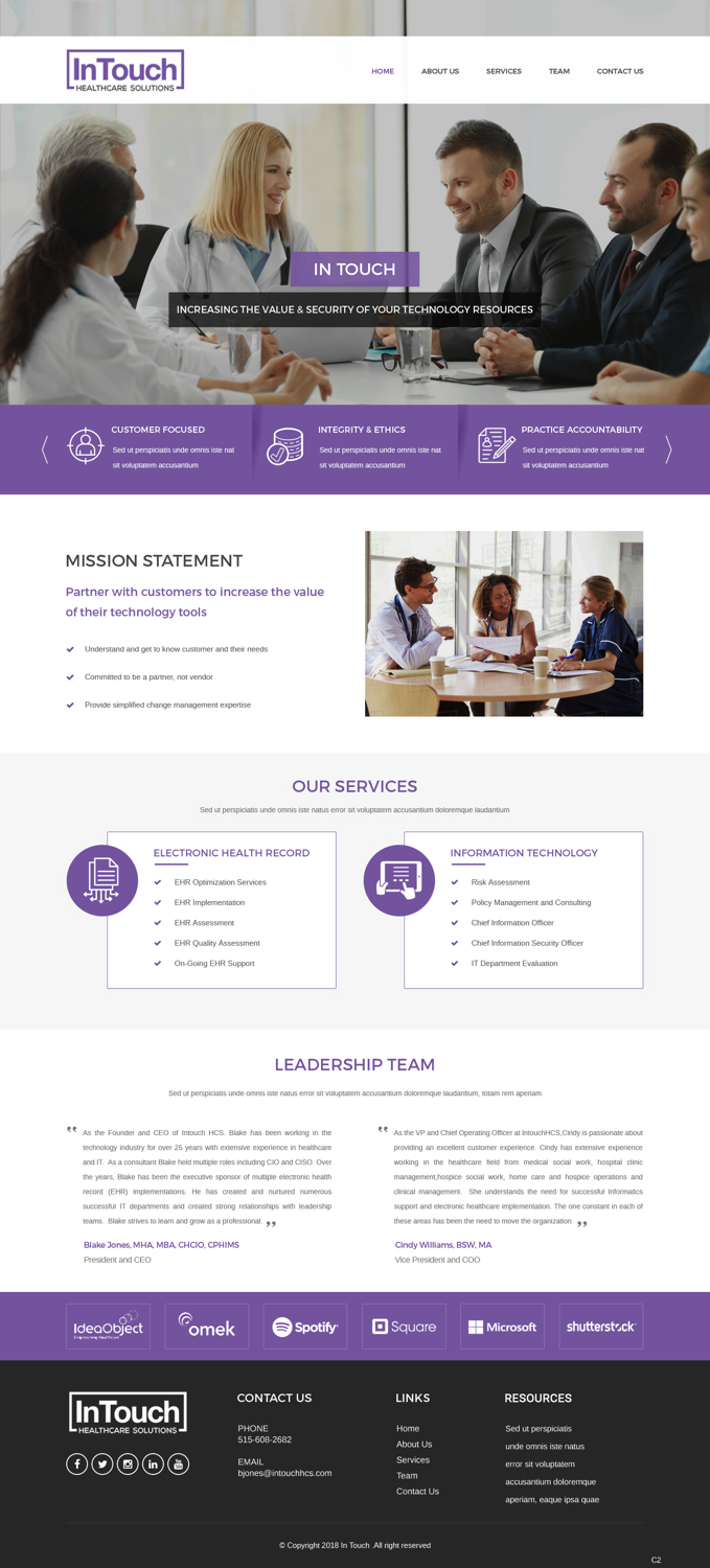 Web Design by pb for InTouch Healthcare Solutions | Design #20104359