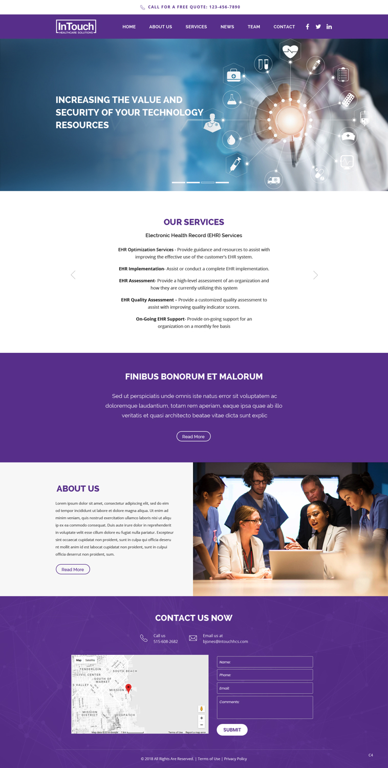 Web Design by pb for InTouch Healthcare Solutions | Design #20104360