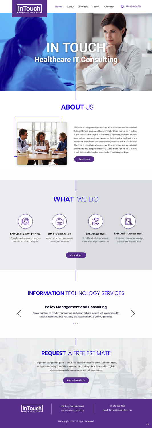 Web Design by pb for InTouch Healthcare Solutions | Design #20104361