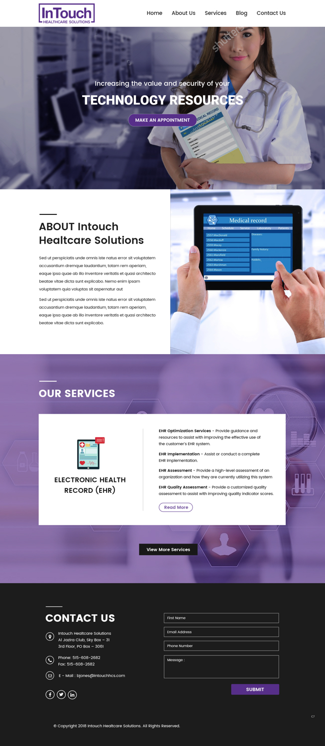 Web Design by pb for InTouch Healthcare Solutions | Design #20104362