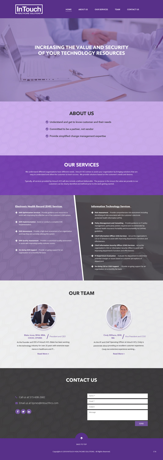Web Design by pb for InTouch Healthcare Solutions | Design #20104370