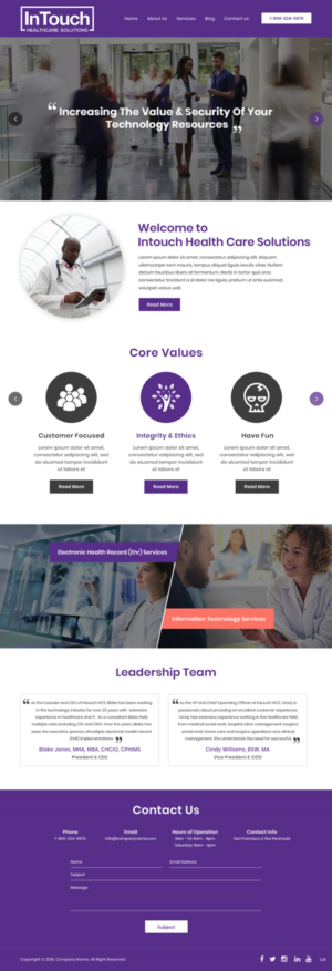 Web Design by pb for InTouch Healthcare Solutions | Design: #20104380