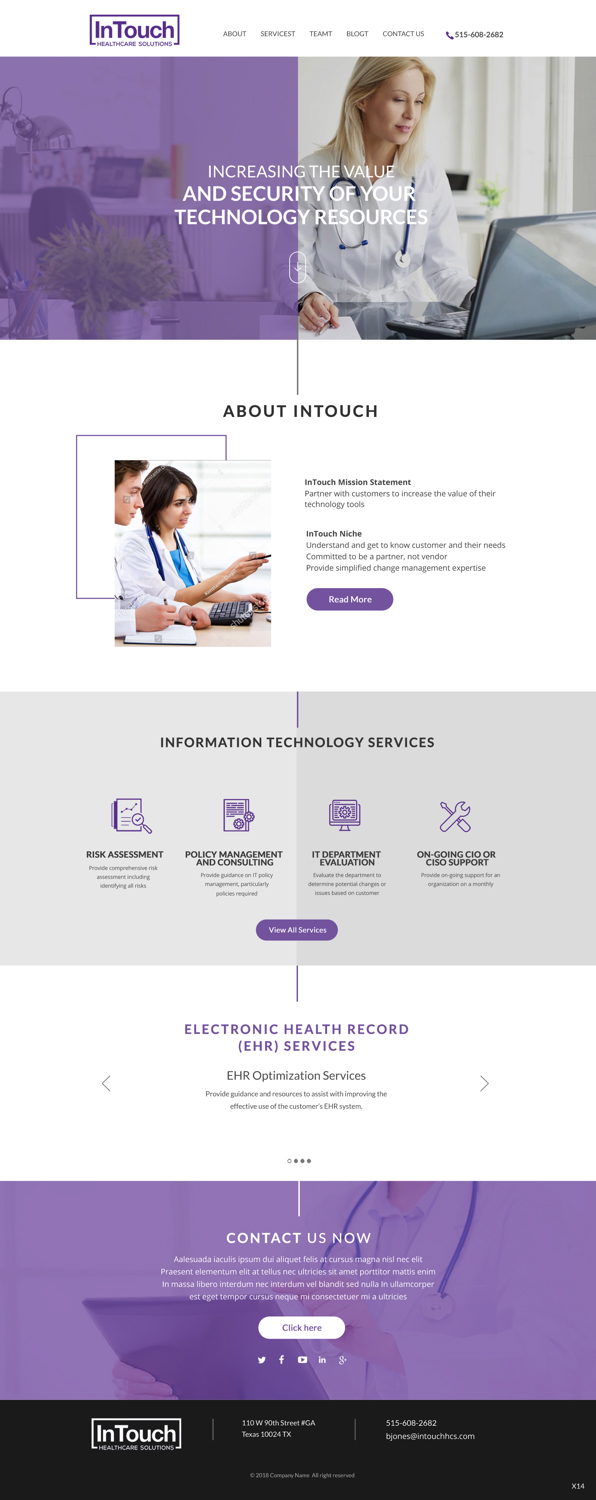 Web Design by pb for InTouch Healthcare Solutions | Design #20104385