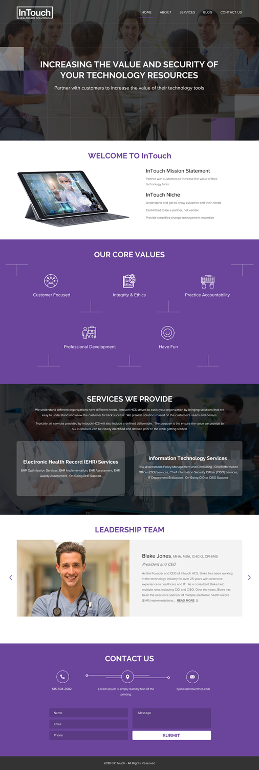Web-Design von rightway für InTouch Healthcare Solutions | Design #20104396