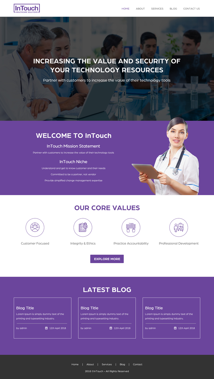 Web Design by rightway for InTouch Healthcare Solutions | Design #20104401