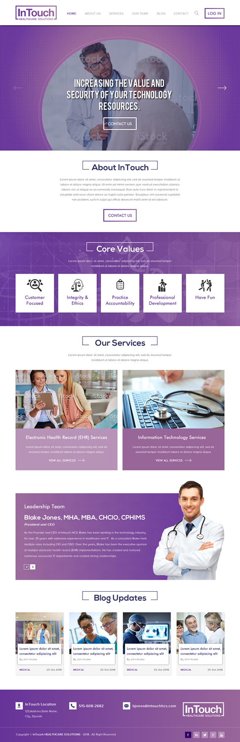 Web Design by rightway for InTouch Healthcare Solutions | Design #20104414