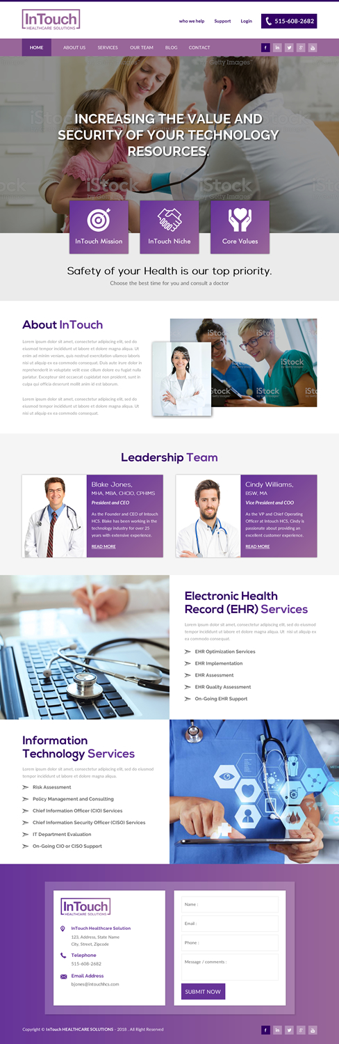 Web Design by rightway for InTouch Healthcare Solutions | Design #20104417