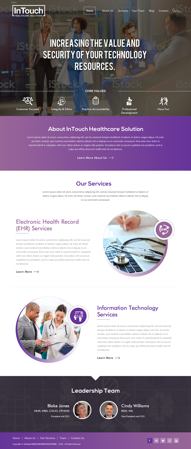 Web Design by rightway for InTouch Healthcare Solutions | Design #20104418