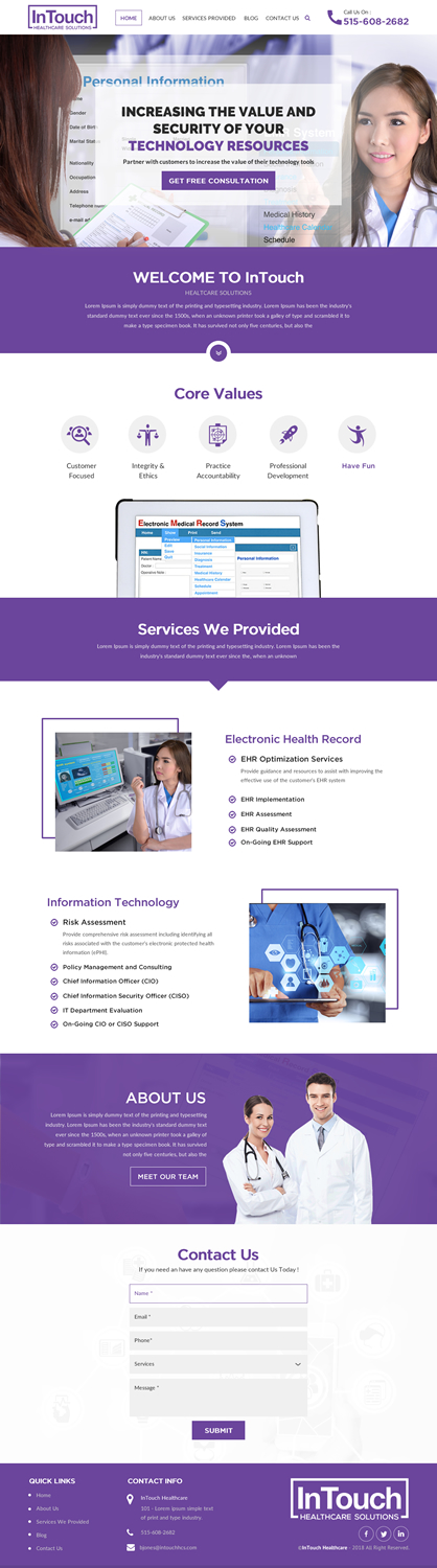 Web Design by rightway for InTouch Healthcare Solutions | Design #20104429