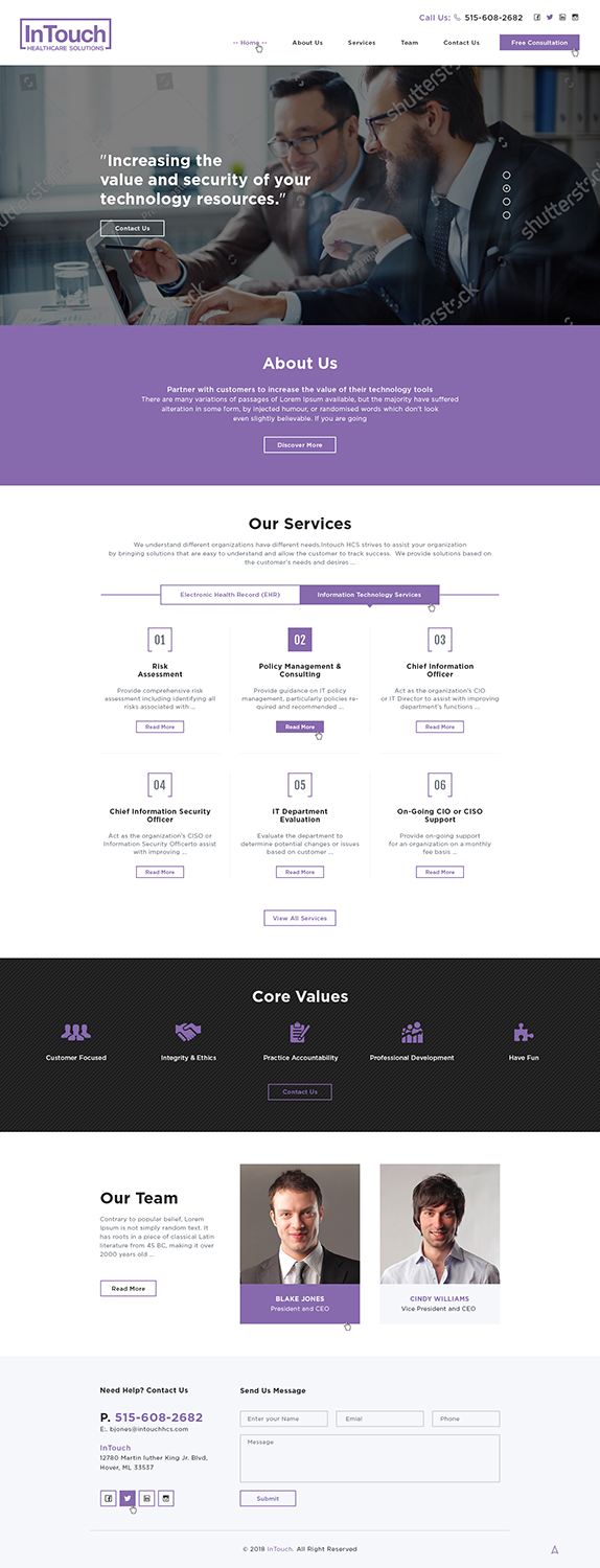 Web Design by Ved Web Services for InTouch Healthcare Solutions | Design #20103098
