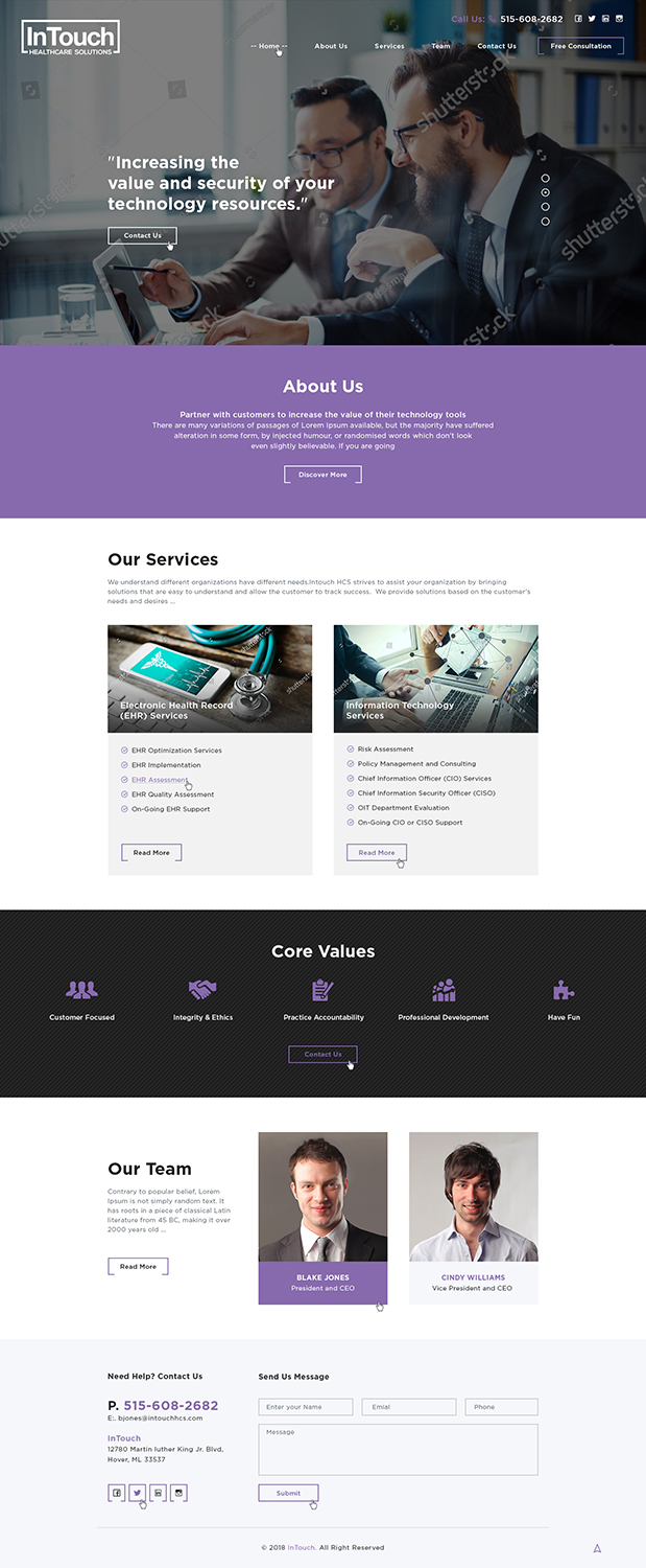 Web Design by Ved Web Services for InTouch Healthcare Solutions | Design #20103099