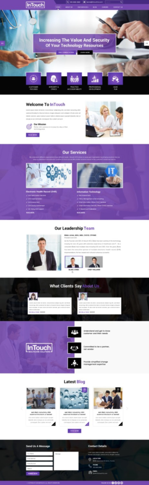 Wix web design for healthcare IT consulting firm.