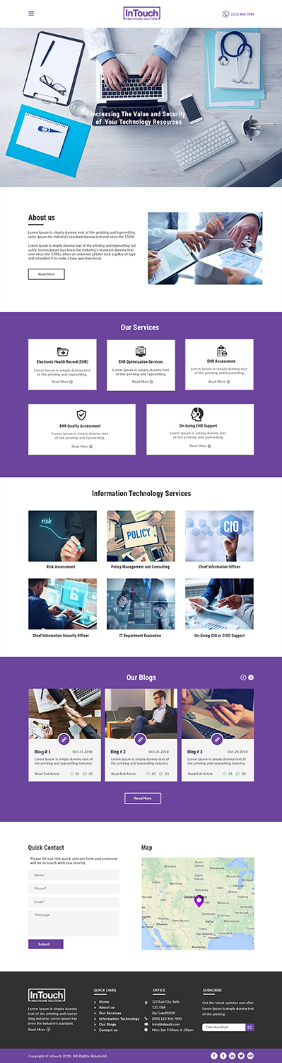 Web Design by bdesigner9 for InTouch Healthcare Solutions | Design #20158839