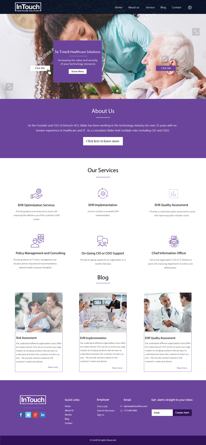 Web Design by **INCREDIBLEDESIGNERS** for InTouch Healthcare Solutions | Design #20114991