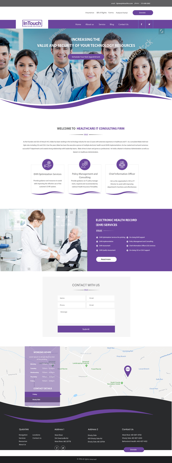 Web Design by **INCREDIBLEDESIGNERS** for InTouch Healthcare Solutions | Design #20114992