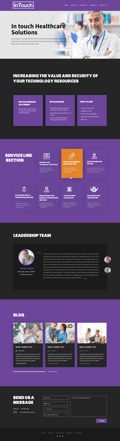 Web Design by **INCREDIBLEDESIGNERS** for InTouch Healthcare Solutions | Design #20121299