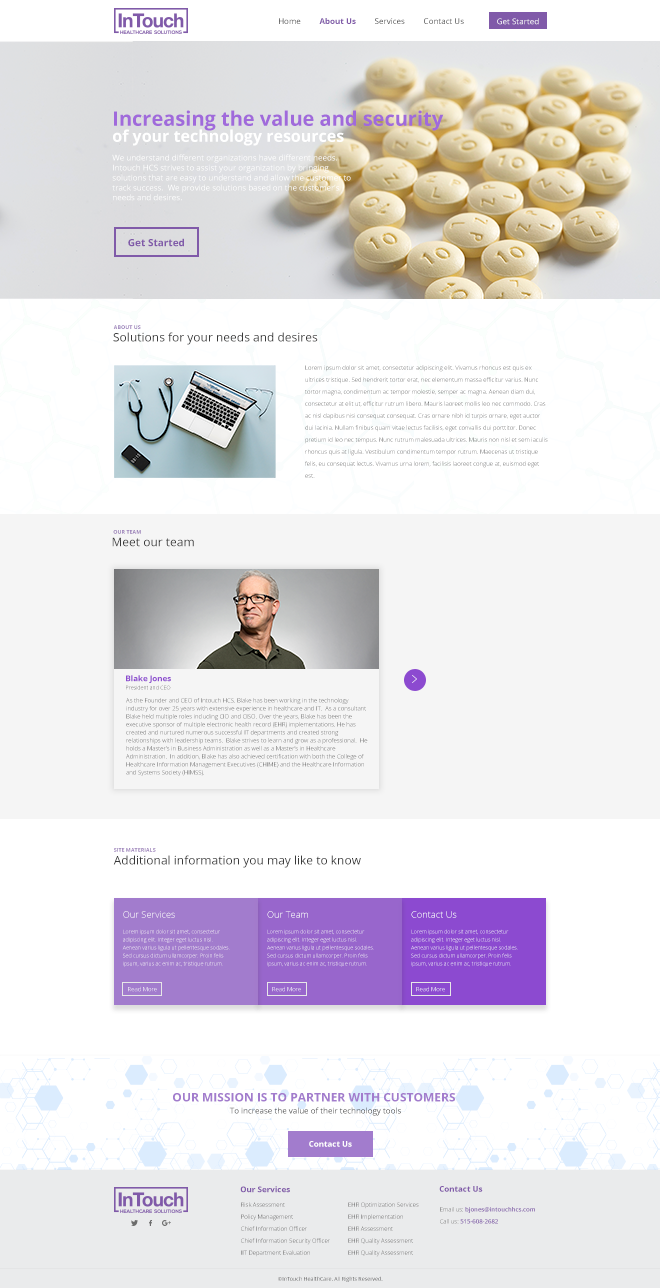 Web Design by artkulak for InTouch Healthcare Solutions | Design #20122941