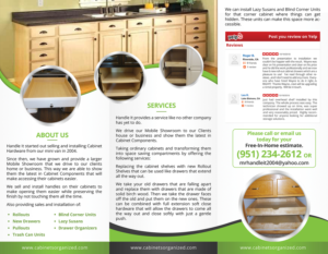 Brochure Design by SAI DESIGNS for Cabinets Organized by Handle It | Design: #20269946