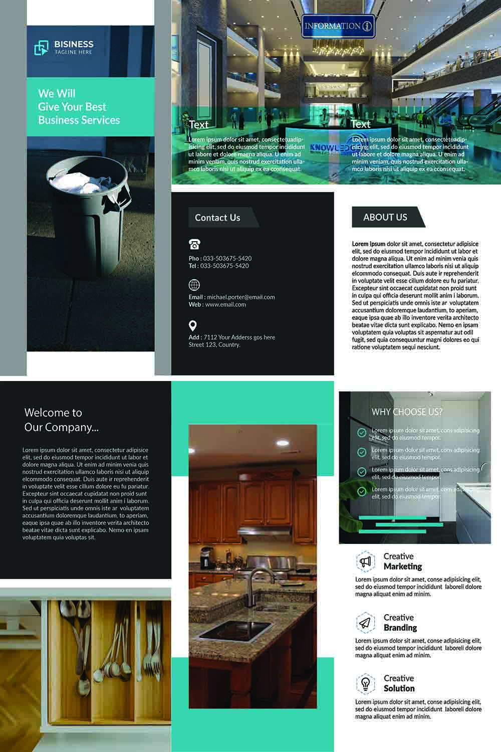 Brochure Design by Crazyphics 2 for Cabinets Organized by Handle It | Design #20126155