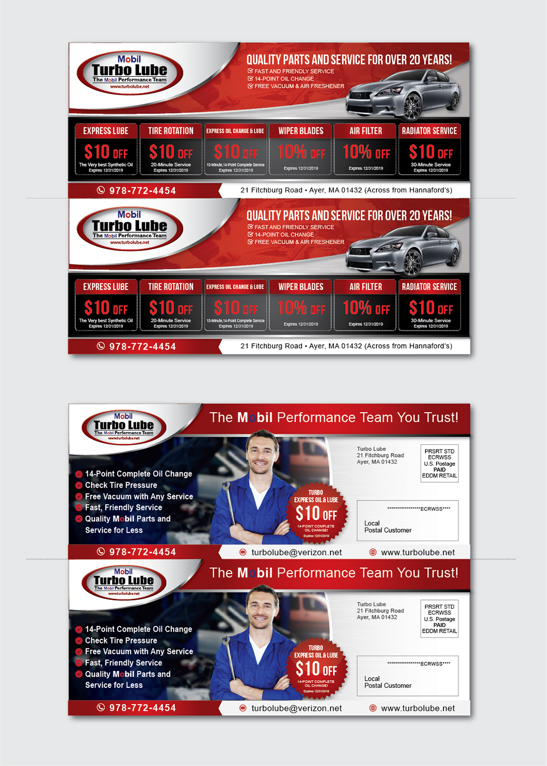 Postcard Design by alex989 for Turbo Lube | Design #20111211