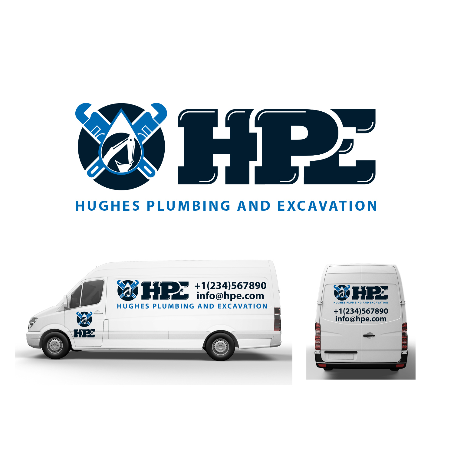 Logo Design by at-as for Hughes Plumbing and Excavation | Design #20723512