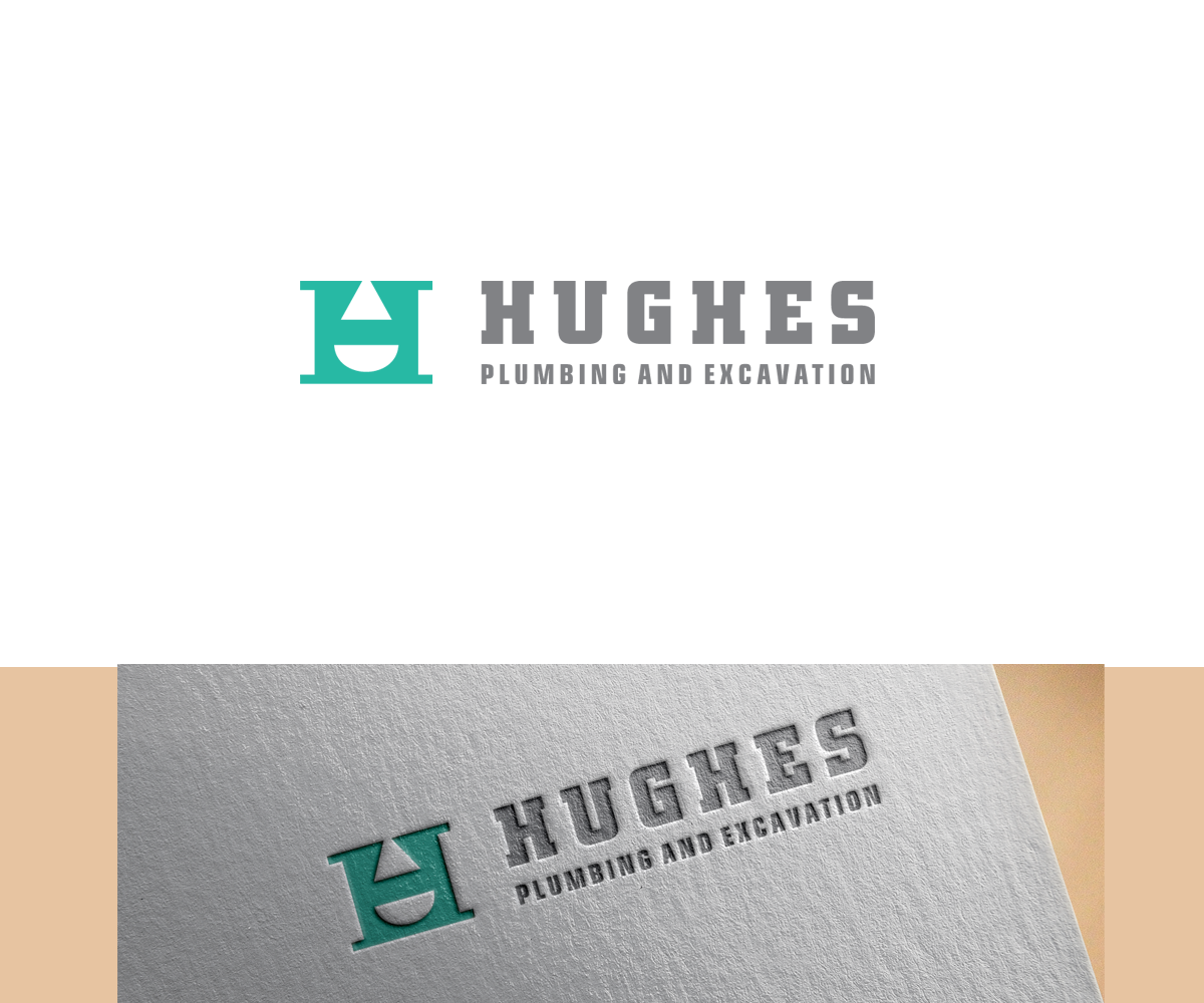 Logo Design by bijuak for Hughes Plumbing and Excavation | Design #20119135