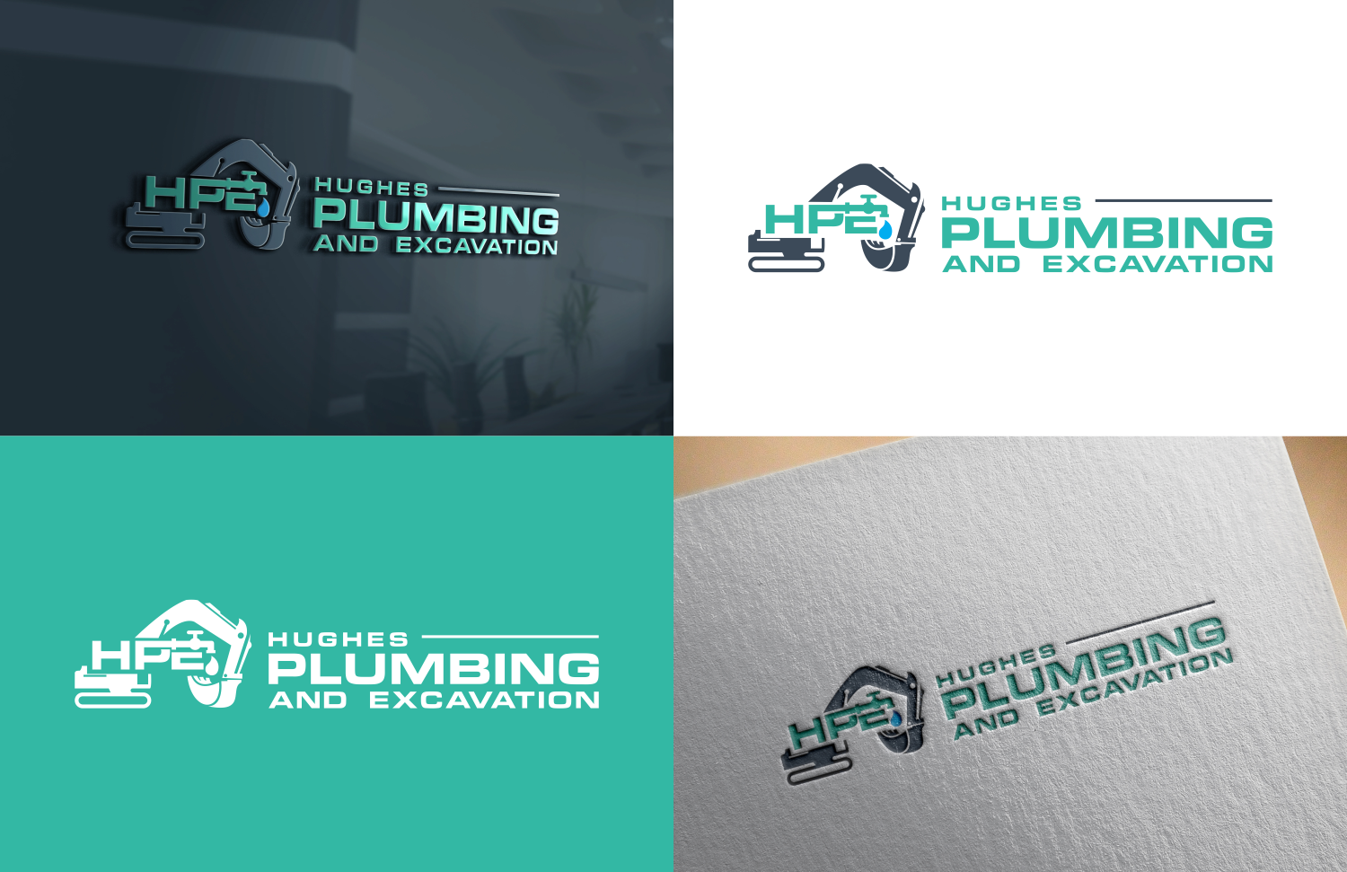 Logo Design by fatiyadesign for Hughes Plumbing and Excavation | Design #20242700