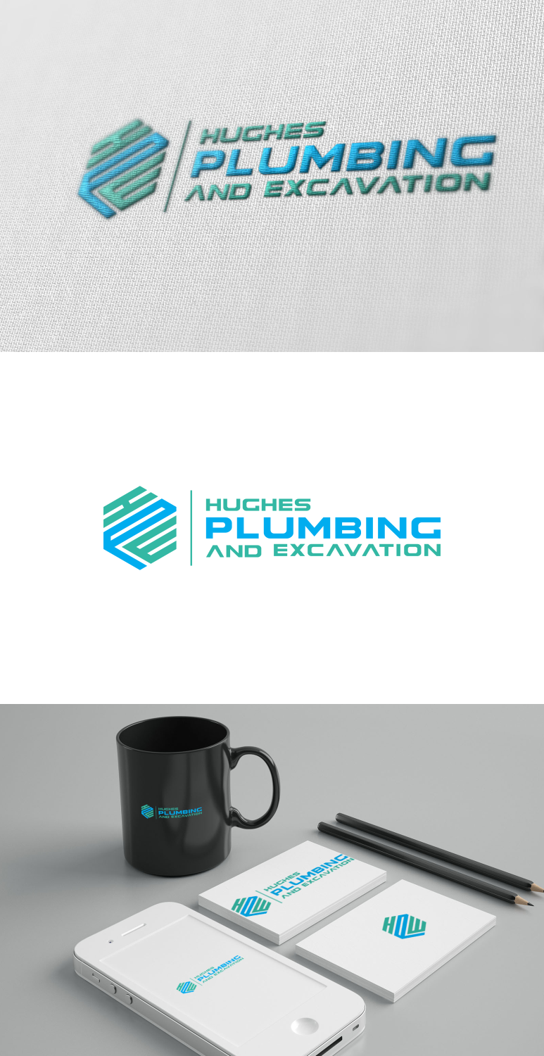 Logo Design by fatiyadesign for Hughes Plumbing and Excavation | Design #20796849