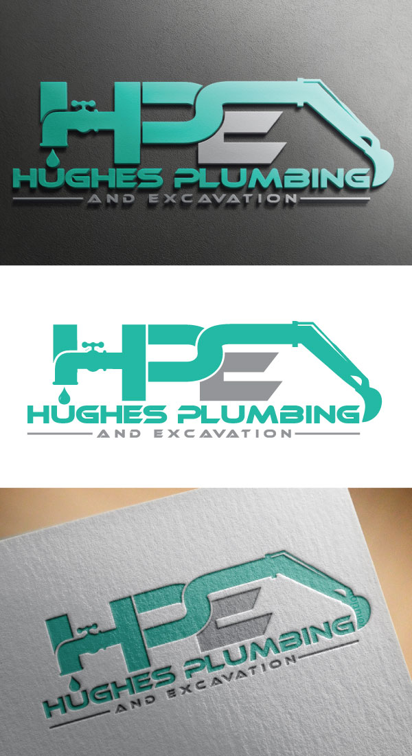 Logo Design by NEOTERIC for Hughes Plumbing and Excavation | Design #20164221