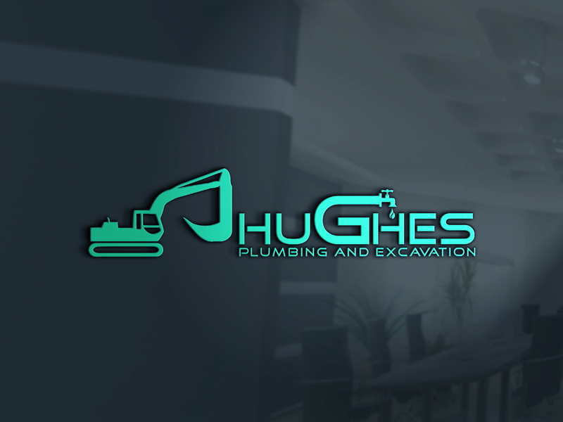 Logo-Design von appledesign 3 für Hughes Plumbing and Excavation | Design #20121070
