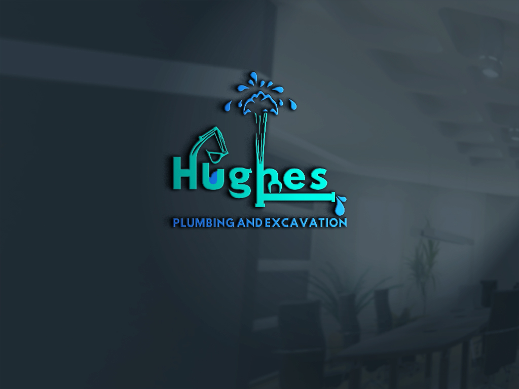 Logo Design by Rosaleen for Hughes Plumbing and Excavation | Design #20122619