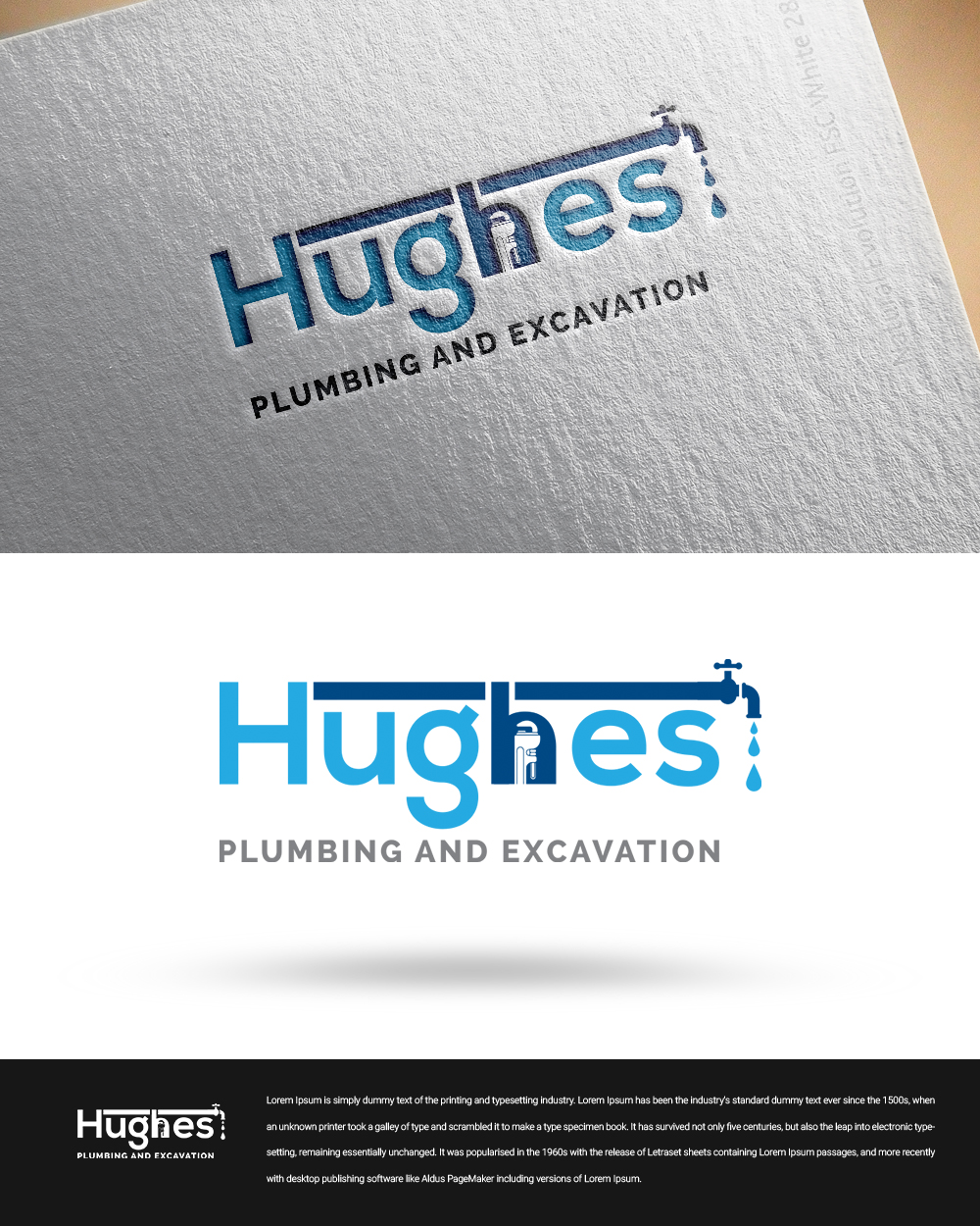 Logo Design by zingodesigns258 for Hughes Plumbing and Excavation | Design #20121878