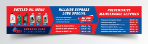 oil change menu sign | Design de Panneau par ecorokerz