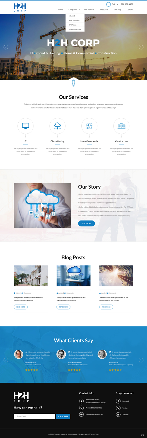 Wordpress Design by pb for h2h Corp | Design #20123465