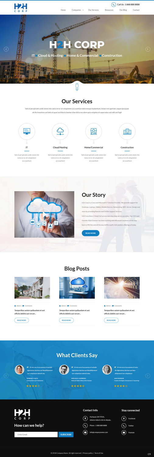 Wordpress Design by pb for h2h Corp | Design #20123470