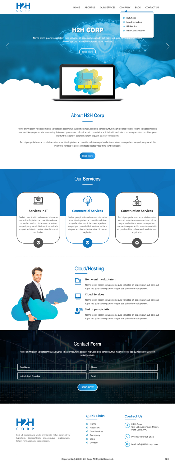 Diseño Wordpress por pb para h2h Corp | Diseño #20123472