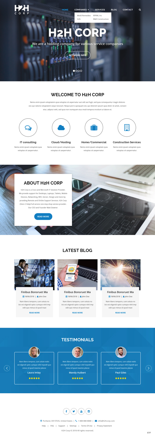 Diseño Wordpress por pb para h2h Corp | Diseño #20123473