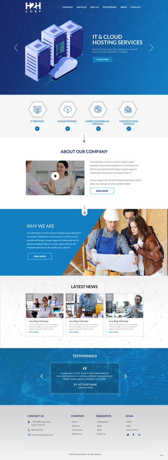 Wordpress Design by pb for h2h Corp | Design #20123490