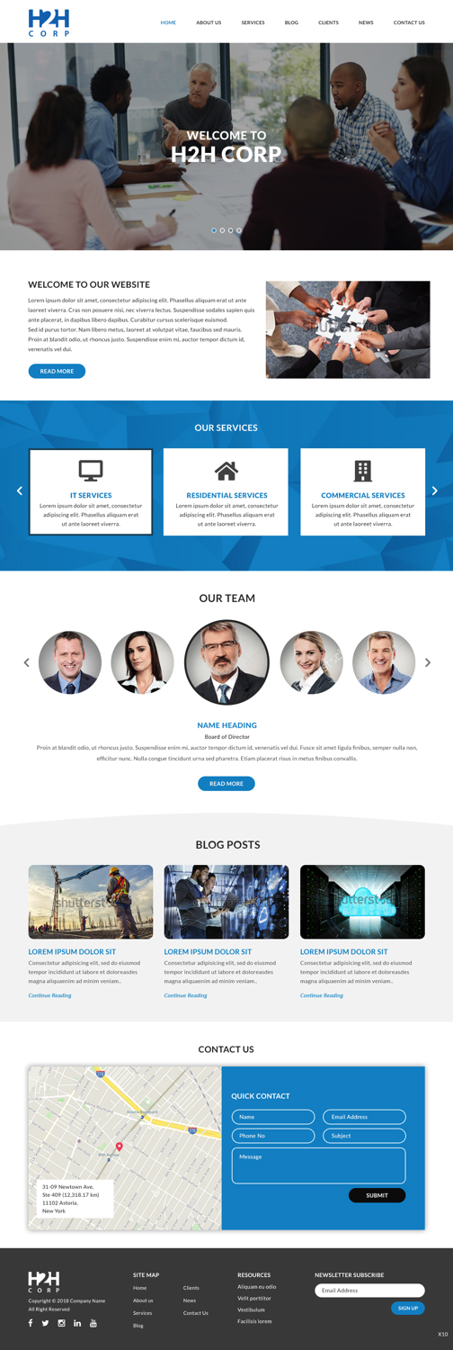 Wordpress Design by pb for h2h Corp | Design #20149338