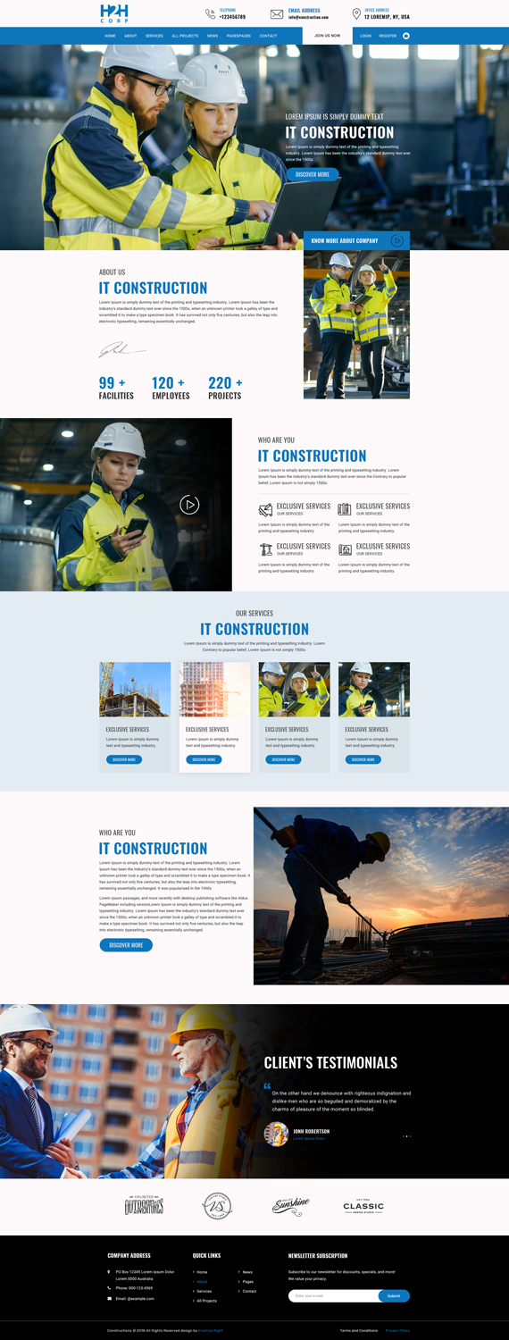 Wordpress Design by Kreative Right 2 for h2h Corp | Design #20253452