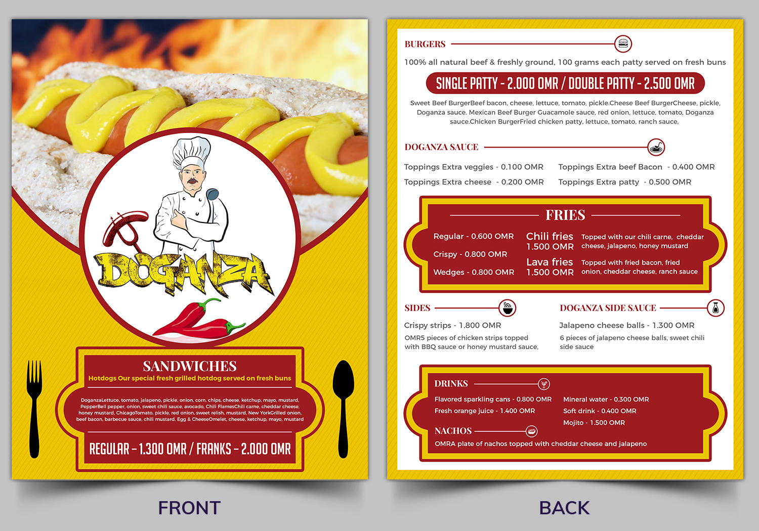 Menu Design by SAI DESIGNS for this project | Design #20138178