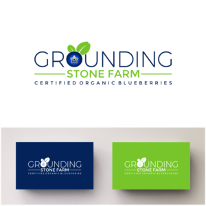 Grounding Stone Farm, Certified Organic Blueberries | Logo Design by south door
