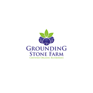 Grounding Stone Farm, Certified Organic Blueberries | Diseño de Logo por pulogo