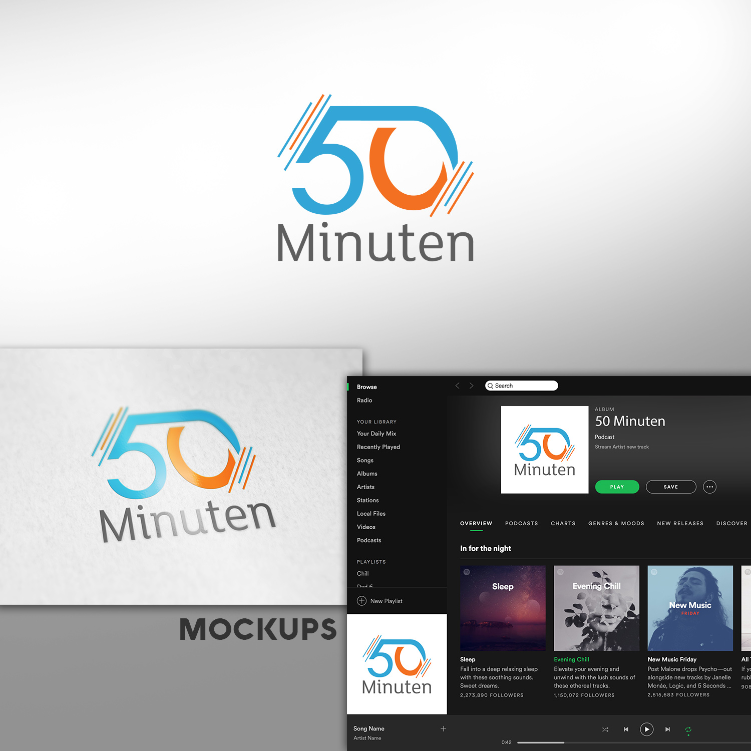 elegant modern logo design for 50 minuten by acid design berlin logo design