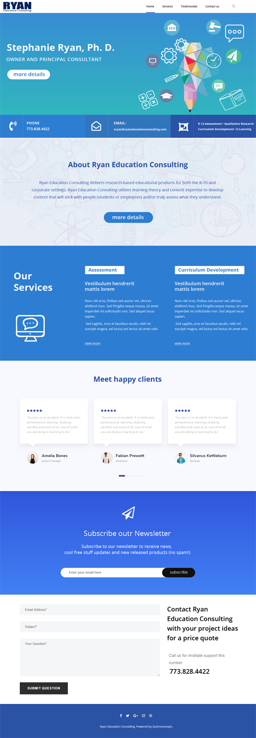 Diseño Web por  Artman para Ryan Education Consulting LLC | Diseño #20187190