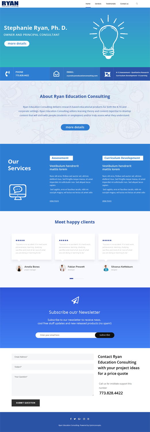 Web Design par  Artman pour Ryan Education Consulting LLC | Design #20187437