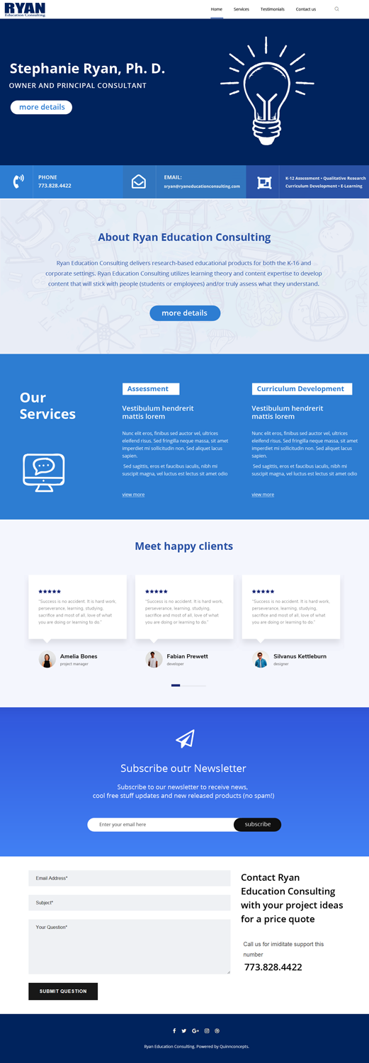 Web Design par  Artman pour Ryan Education Consulting LLC | Design #20188399