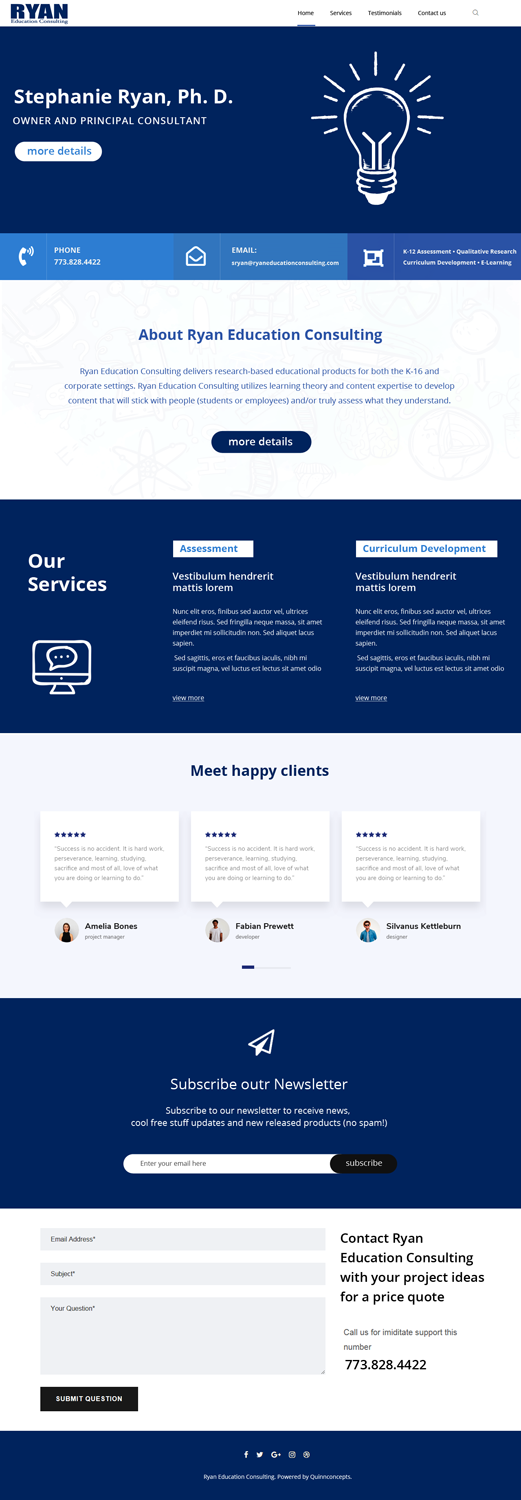 Web Design by  Artman for Ryan Education Consulting LLC | Design #20193894